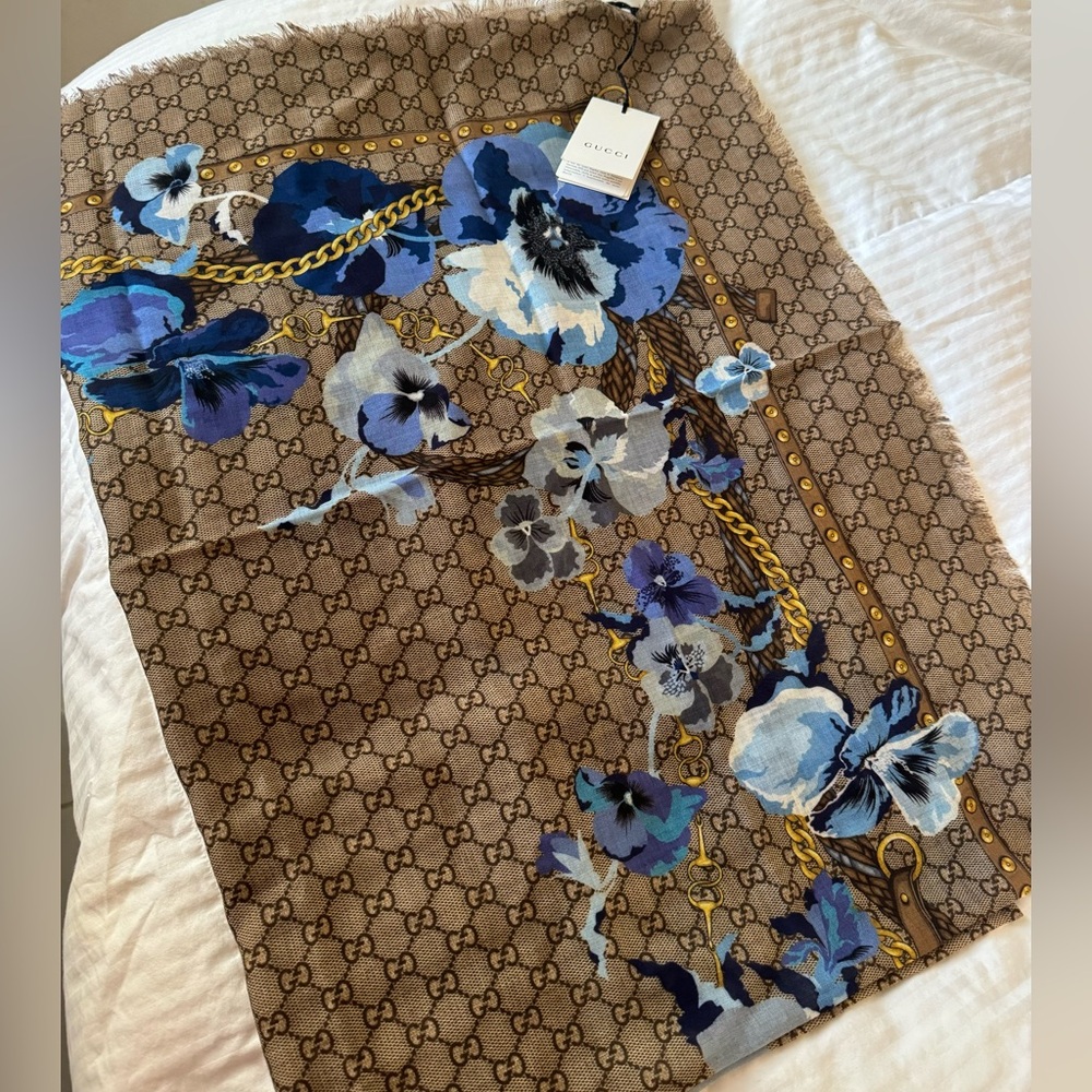 Gorgeous Gucci GG floral shawl